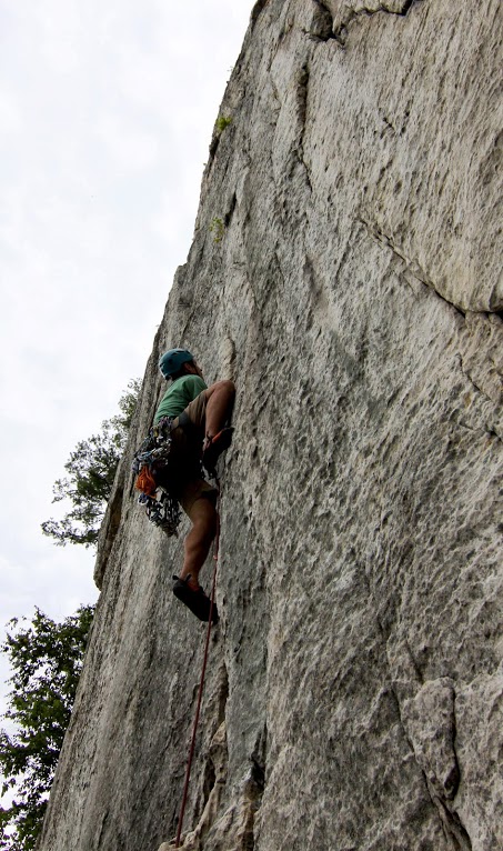 Climber on the East Face of Seneca Rocks